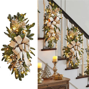 Cordless Prelit Christmas Swag Teardrop Swag Wreath Stair Swag Door Swag GarlandsChristmas Swag