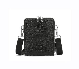 Ready Stock!! LEEFO Premium Pu Leather (S) Size Men Shoulder Bag Sling Bag Faux Crocodile Design Bag