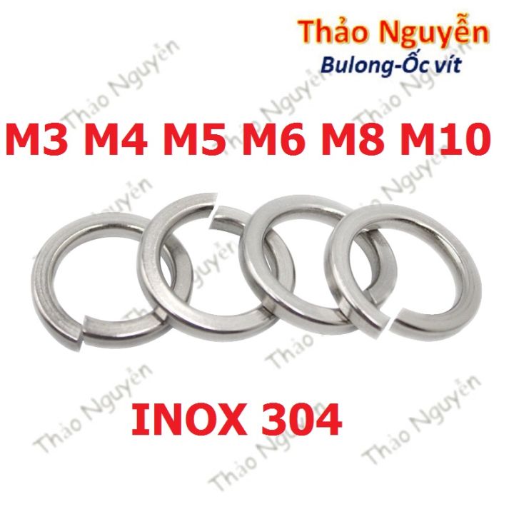 10 Con Long Đền Que , Vòng đệm vênh INOX 304 M3 M4 M5 M6 M8 | Lazada.vn