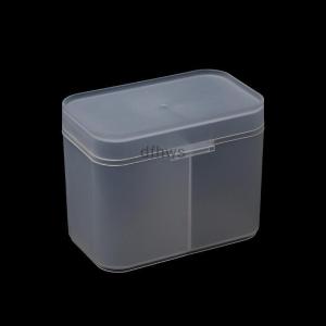 [COD] dfhws Cotton Pads Swab Nail Wipes Makeup Brushes Organizer Storage Box Holder Container Case Independent Double-Compartment