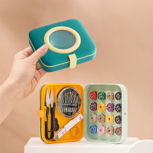 กล่องอุปกรณ์เย็บผ้า พร้อมอุปกรณ์เย็บผ้า แบบพกพา