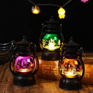 BELIE Retro Halloween Pumpkin Lantern Scary Colorful Ghost Lamp Horse Light Creative Small Oil Lamp Party