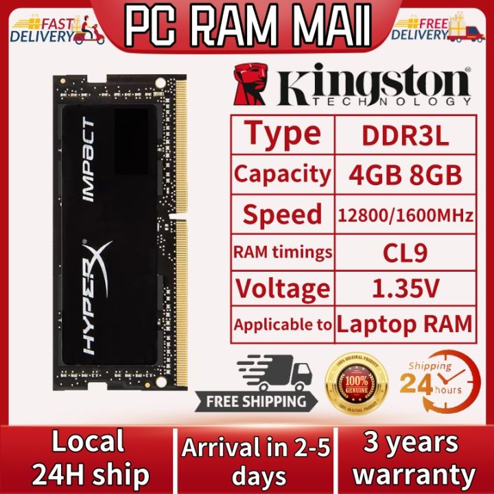 【local 24h Ship】kingston Hyperx Ddr3l Ram 4gb 8gb 1600mhz 204pin 1 35v