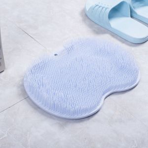 【SKIT SG】Bath Foot Massage Pad With Suction Cup Lazy Silicone Shower Back Rub Scrub Brush Anti-Slip Soft Bath Mat Artifact Bathroom Gadgets Accessories