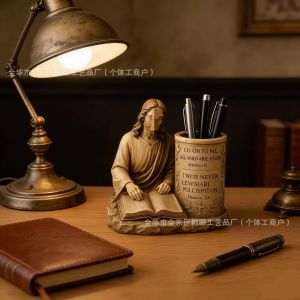 AU New Easter-themed pen holder figurine of a person reading a book home and desktop decoration festive gift