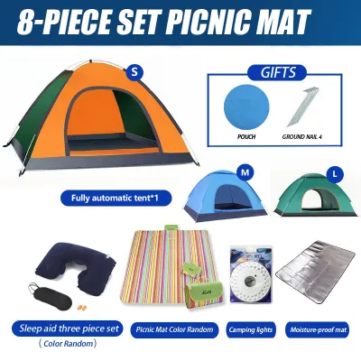 Foldable Tent For Camping Water Proof multi-color Dome Pop up Tent Automatic 2/4/6/8 person for boy scout