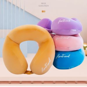 Alicdolly หมอนรองคอ ทรงสูงมีที่รอง รุ่นมีซิป มีกระดุมล็อค ใยสังเคราะห์คุณภาพสูง ผ้าด้านนอกเป็นผ้ากํามะหยี่ Neck pillow