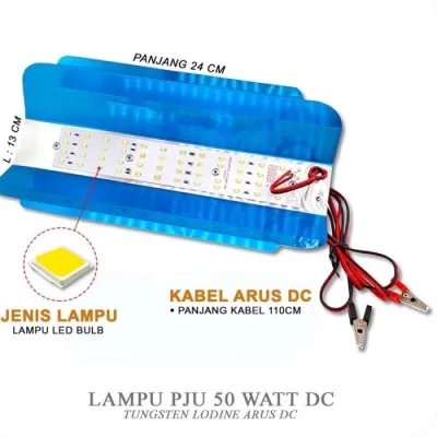 TUSTEN 50W 12V DC/ PJU LED SUNLAMP JEPIT AKI/ SOROT OUTDOOR LAMPU JALAN