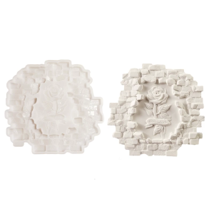 Silicones Rose in Brick Wall Epoxy Mold For Handmade Wall Hanging Decors Floral Resins Art And DIY Crafting Accessories