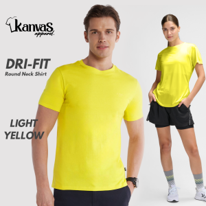 Kanvas Drifit Tshirts for Men & Women Quick-Dry Active Gym Sportswear Mens T-shirts Workout Clothes Plain Light Yellow