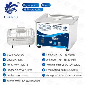 New Household Ultrasonic Cleaner 1L 35W 60W Digital Degas Cavitation 30mins Timer Washer Jewellery Shaver Printer Head Glasses Jewelry