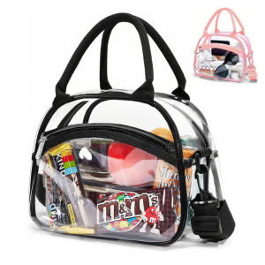 Large Capacity Thickened PVC Transparent Bag Portable Washing Bag Clear Tote Multi Pocket Handbag