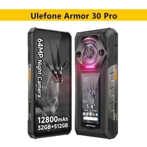 Ulefone Armor 30 Pro 5G Rugged Phone 12800mAh 64MP Night Vision Camera Mobile Phone Android 14 Up to 32GB+512GB Cellphone NFC