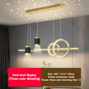 Nordic ceiling light dining chandelier Modern design tricolor pendant light with kitchen ceiling light