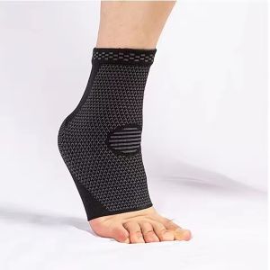 Buzee Ankle Compression Sleeve (Pair) – Plantar Fasciitis Brace with Arch Support – Foot Ankle Socks for Men and Women – Increase Blood Circulation Reduce Swelling & Heel Spurs