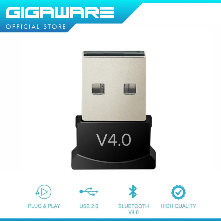Gigaware UltraMini Bluetooth 4.0 USB Dongle Adapter Black (Black