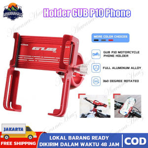 【Ready Stock】Phone Holder HP GUB P10 Original - Holder Handphone Motor dan Sepeda / GUB P10 Original Holder Handphone Dudukan Ponsel Aluminium Aloy