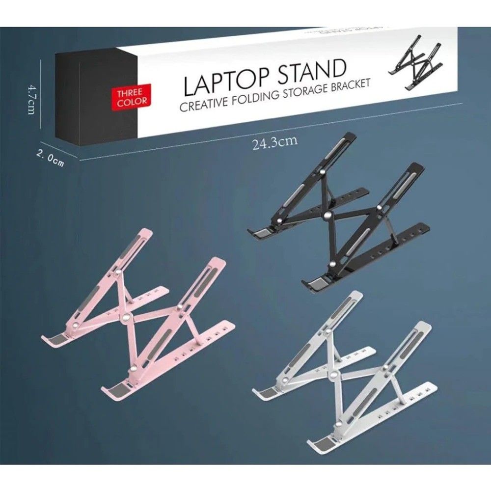 Suporte portátil ajustável para laptop, antiderrapante, com sistema de resfriamento, para computador, notebook, iPad e desktop.
_voghion.com