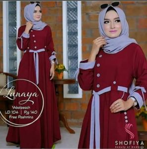 BAJU GAMIS WANITA LUNAYA DRESS MODEL TERBARU M L XL