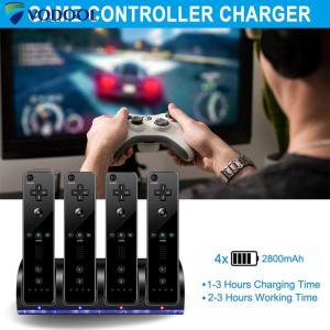 Vodool 4 cổng sạc đế sạc có thể sạc qua USB cho trò chơi Wii Bảng điều khiển cần điều khiển