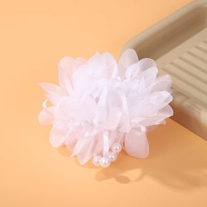 Ya zhou dài dễ thương Hoa tóc scrunchie cho trẻ em gái làm bằng tay hoa lưới hairband với điểm nhấn ngọc trai hoàn hảo cho công chúa kiểu tóc