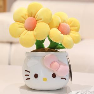 🪴 ชีเสิร์ฟสุด กระถางต้นไม้ Hello Kitty พร้อมดอกไม้ มาใหม่ ขนาด ประมาณ 23 cm