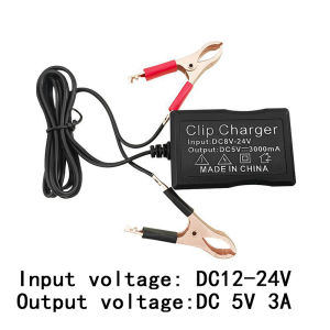 DC12V-24V To 5V Battery Clip Charger 3USB Charging Port 3A Charger For Cellphone Tablet Laptop