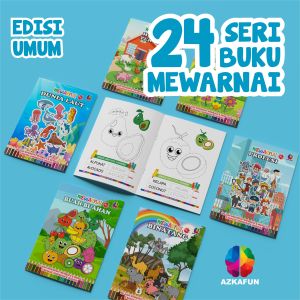 PAKET 24 BUKU MEWARNAI VOL 1 Full colour - buku mewarnai anak
