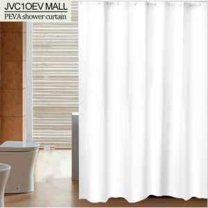 Modern White Shower Curtain Waterproof Mildew Proof Bathing Cover Thicken PEVA Solid Bathroom Bathtub Curtain With Hooks Home Decor