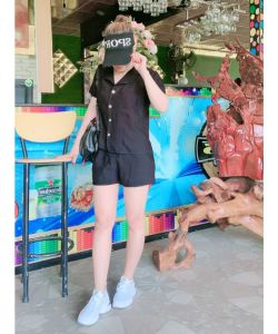 Set bộ linen cổ vet năng động SET003- Lady Fashion