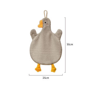 Cute Goose Hanging Hand Towel Absorbent Kitchen & Bathroom Towel Goose-Shaped High-Density Fiber
