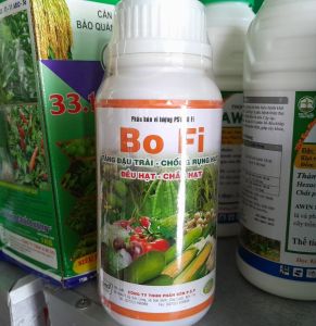 BO Fi Tăng đậu quả - Hạn chế rụng hoa - Chống rụng hạt - Tăng sức sống hạt phấn trên cây ăn trái và hoa màu chai 500ml