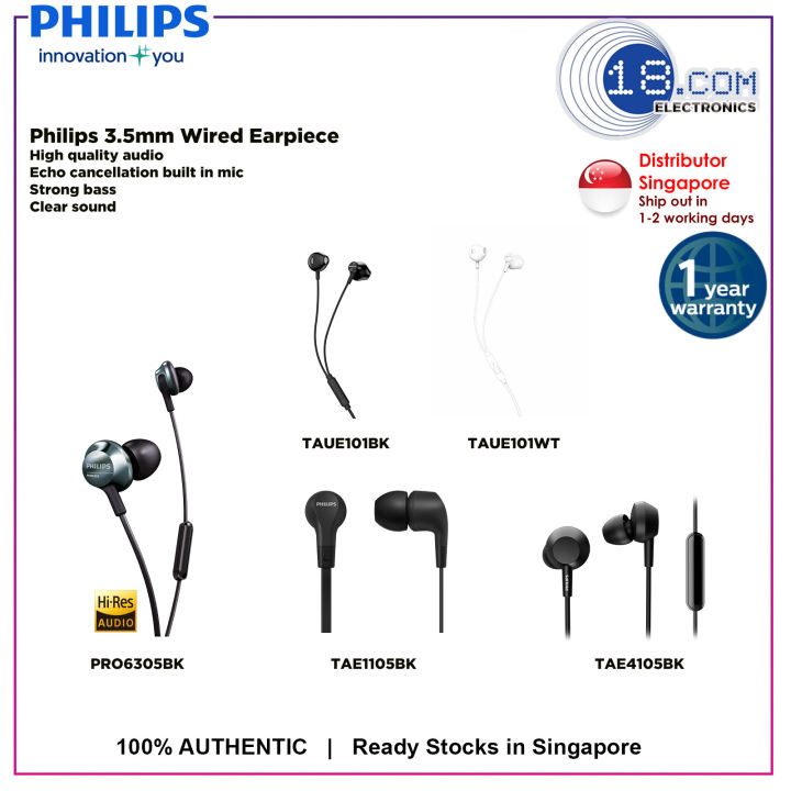 Philips Inear headphones with mic Neodymium driver clear audio
