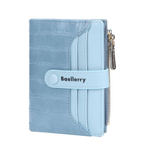 Baellerry Official Outlet N2363 Dompet Wanita Muat Banyak Dengan Kancing Bahan Sintetis Kilat Tahan Lama