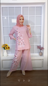 FC SETELAN BONITA ( M L XL XXL 3XL 6 Warna ) Setelan Gamis Jumbo Setelan Baju dan Celana Muslim Wanita Fashion Hijab Terbaru  [kunyit hijau biru pink abu tua abu]
