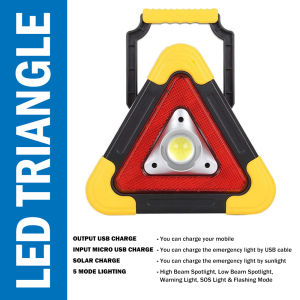 LOVIDA MALAYSIA Car Emergency Light Breakdown Warning Triangle Light Solar Rechargeable Phone Power Bank 5 Modes Safety Hazard LED Lampu Kecemasan 紧急灯
