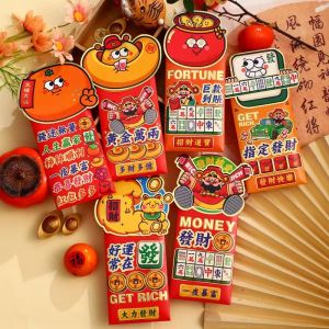 [SG Stock]2026 CNY New Year Red Packet 6PCS/SET Ang Bao Luck Money Bag AngPow Chinese New Year Decorations Cute Red Enve