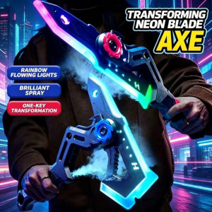 Kids Toy Sword Axe Led Light Spray Mist Dual Mode Glowing Roleplay Costume Party Gift