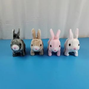 Interactive Rabbit Toy with Carrot Easter Bunny ToyHopping Plushie Easter Realistic Stuffed Animal Bunny with Sounds and Movements Toys Gift for Kids