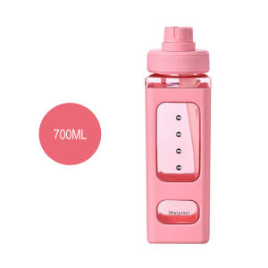 (Free Sticker Gift)Korean Bear Water Bottle Large Capacity Bottle Student Portable Bottle Student With Straw Plastic Water Bottle BPA Free Bottles 韩系可爱小熊水壶