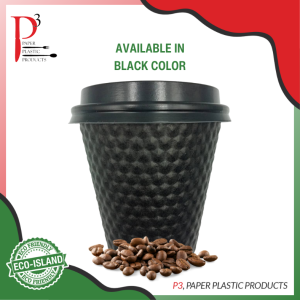 P3 Eco-Island ถ้วยกาแฟ 8 ออนซ์ ไม่มีฝาปิด (แก้วน้ำสองชั้นย่อยสลายได้ เหมาะสำหรับโฮมออฟฟิศ ร้านอาหาร หรือถ้วยกาแฟสำหรับพกพาของคุณ)