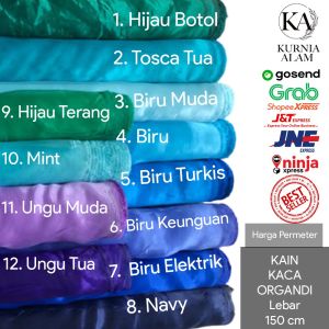 Kain Organdi Kain Kaca Per 5 Meter Lebar 150 cm Ter Murah Laris Bahan Dekorasi Gaun Hijab