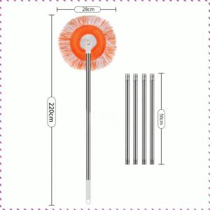 อุปกรณ์ถูพื้น ไม่ต้องย้าย ไม้ถูพื้นลายดอกทานตะวัน การทำความสะอาดสิ่งสกปรกอย่างครอบคลุม ป้องกันรอยขีดข่วน