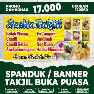 Spanduk jualan takjil puasa / banner spanduk Takjil / banner / spanduk / backdrop / mmt / spanduk takjil