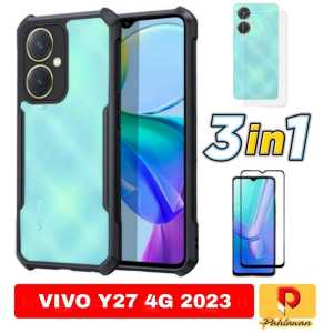 PAKET 3 IN 1 CASE VIVO Y27 4G 2023 / VIVO Y27 5G 2023 / VIVO Y16 SOFT HARD CASE SUPER SLIM EXCELLENT