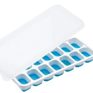14Grids Silicone Freezer Ice Cube Molder DIY Tray Fruit Ice Molds Kitchen Utensils with Lid BPA Free