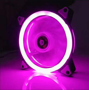 PERFECT-EF CPU Led Fan 120mm Case Chassis Cooling Ring LED Fan CPU Cooler 4 Pin Molex (RGB) Silent High Air Flow CPU Radiator Heatsink for PC Case