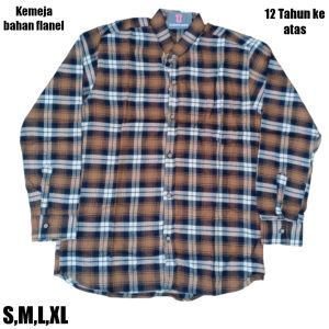 Kemeja Lengan Panjang Anak Laki Laki Pria Remaja Bahan Flanel Adem Motif Kotak Kotak Murah Umur Usia SMP SMA 10 11 12 13 Tahun ketas-TUBSCLOTHING1430021524