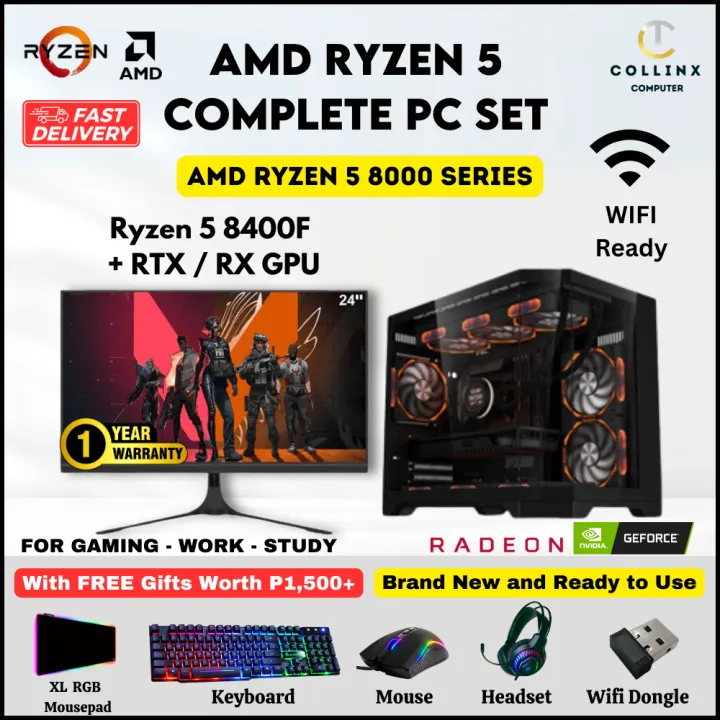 [ COMPLETE PC SET ] AMD Ryzen 5 8400F CPU Desktop Package with RTX GPU ...