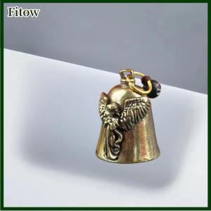 Fitow Vintage Vintage Brass Bell Wings Decoration Guardian Bell Keychain Angel Relief Hanging Decor